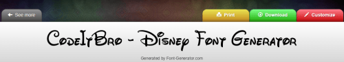 Generated disney font by font generator