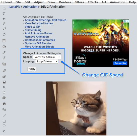 lunapic - gif speed changer