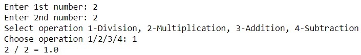 output python calculator