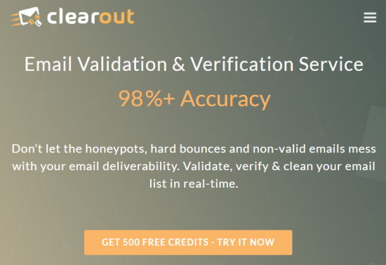 email validation service - clearout