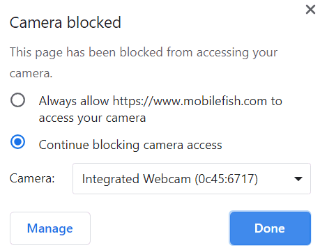 allow camera access