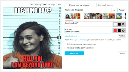 generating mugshot meme