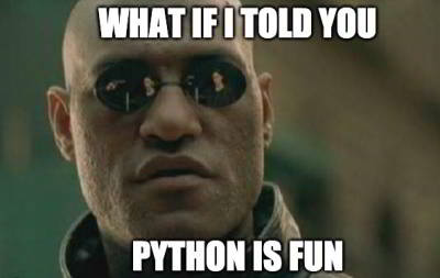 funny python meme 27 - python is fun