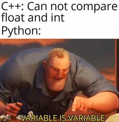 python funny meme 17 - cant compare int and float