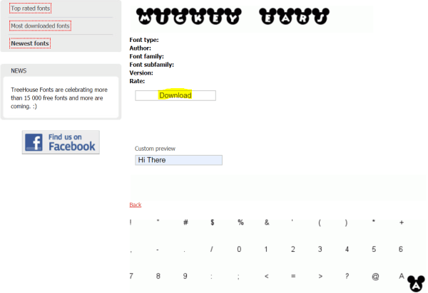 step 3 - download mickey mouse font