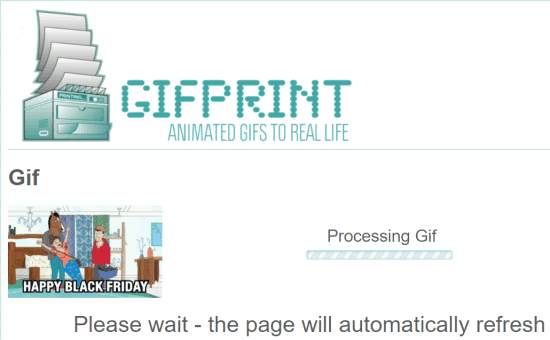 gifprint processing gif to convert to a flipbook