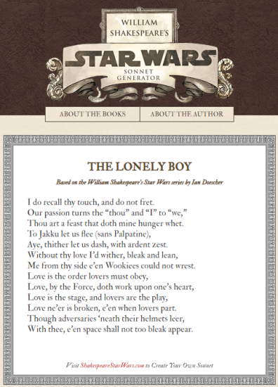 star wars sonnet generator