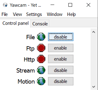 yawcam - webcam software