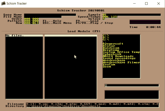 schism tracker - free chiptune music software