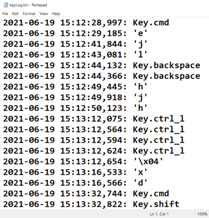 python keylogger