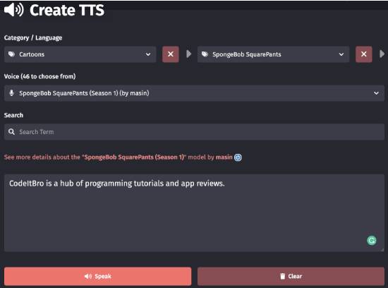 fakeyou - spongebob squarepants text to speech generator