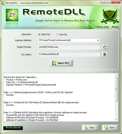 remote dll - free dll injector