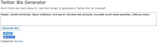twitter bio generator