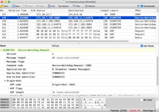 wireedit - free pcap analysis tools