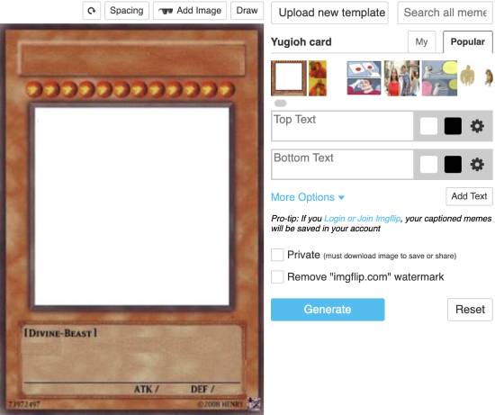 imgflip - yugioh card maker