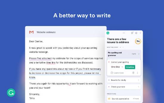 grammar checker extension - grammarly