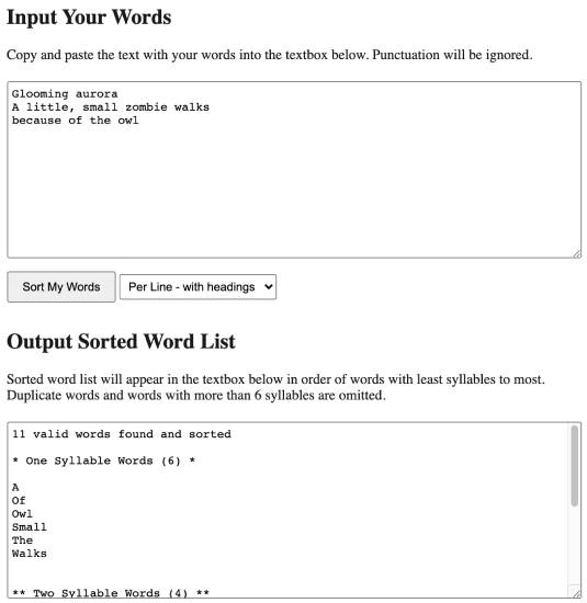 mgs web design - online syllable counter