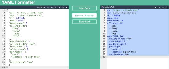yaml formatter