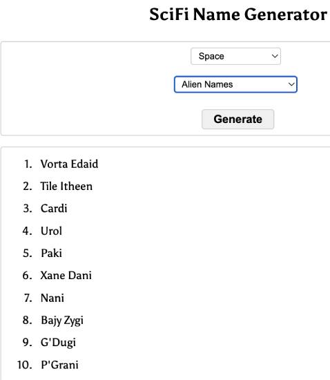 donjon - alien species name generator