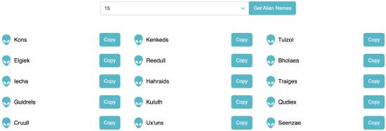 fakedetail - alien race name generators