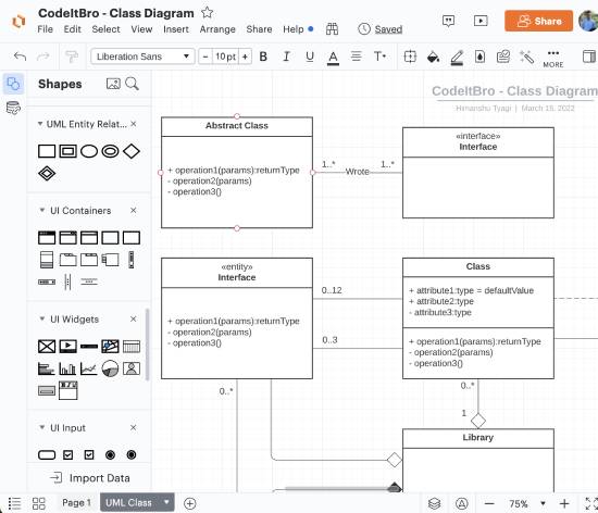 lucidchart - class diagram online