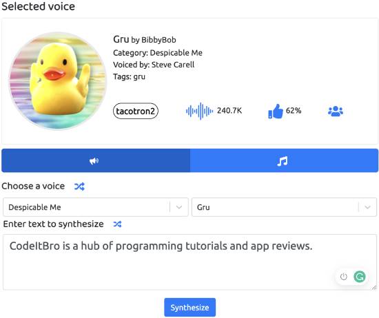 uberduck - cartoon characters voice generator