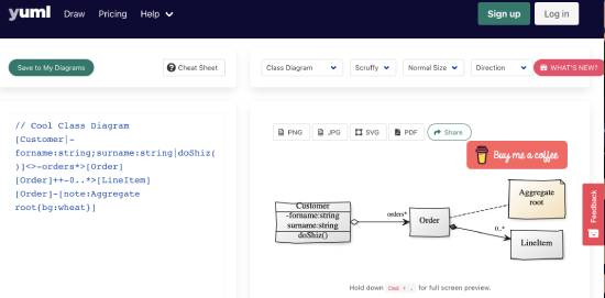 yuml - online tool to draw class diagram