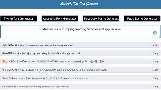 linkedin font generator