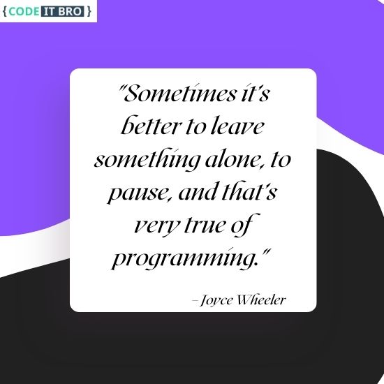 good programming quotes by joyce wheeler