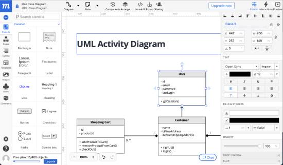 moqups - draw activity diagram