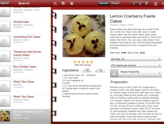 bigoven - recipe manager software