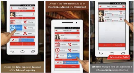 fake call log android app