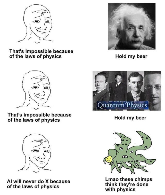 ai and laws of physics meme
