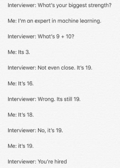 machine learning interview meme