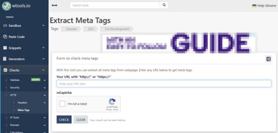 wtools meta tags extractor