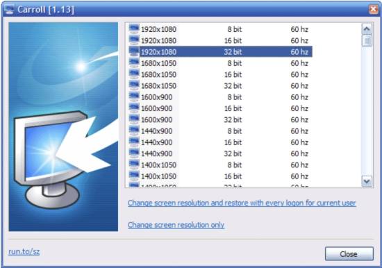 carroll - resolution changer software