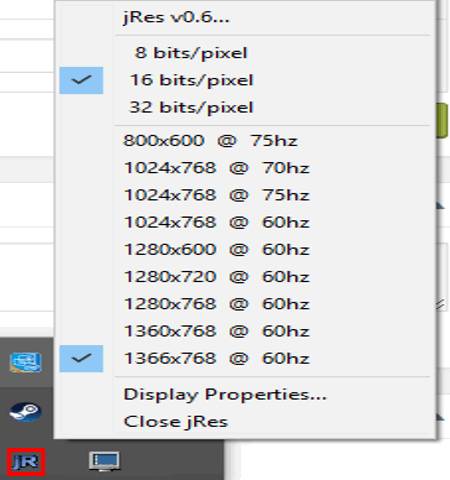 jres - resolution changer windows