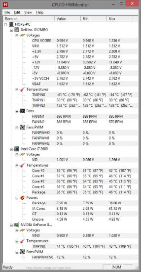 hwmonitor software interface