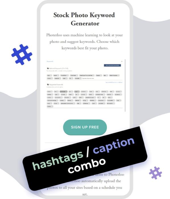 stock photo hashtags generator