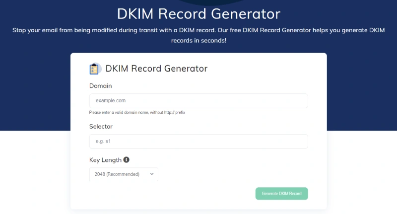 powerdmarc - dkim generator