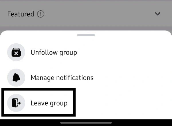 choose the leave group option