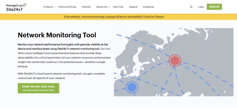 site 24x7 network monitoring