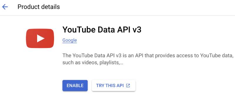 youtube data api v3