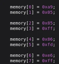 Hex memory values meme referencing low-level programming